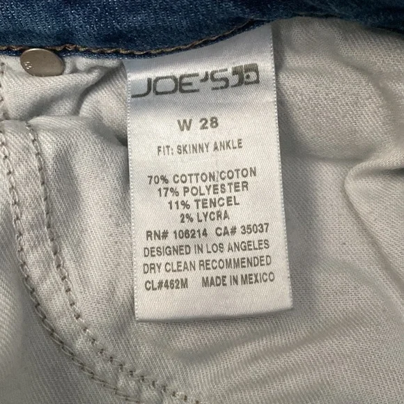 Joe’s Jeans Waist 28 Skinny Ankle Cotton Pants - Picture 11 of 11